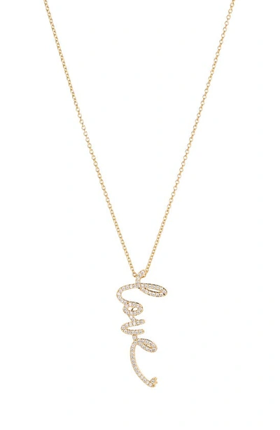 Shop Nadri Cirque Love Pavé Cubic Zirconia Pendant Necklace In Gold
