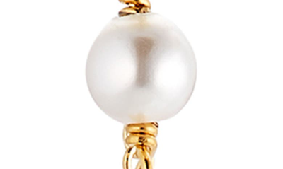 Shop Nadri La Vie Imitation Pearl Threader Earrings In Gold