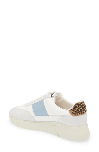 Axel Arigato Genesis Low Top Sneaker In White/ Dusty Blue/ Leopard