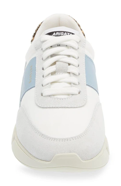 Axel Arigato Genesis Low Top Sneaker In White/ Dusty Blue/ Leopard