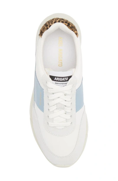 Axel Arigato Genesis Low Top Sneaker In White/ Dusty Blue/ Leopard