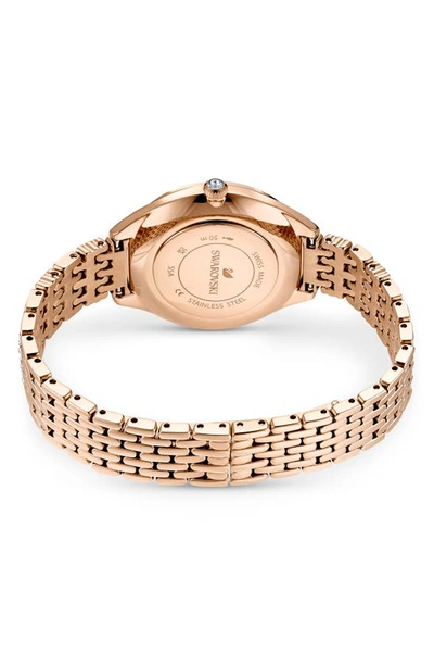 Shop Swarovski Attract Crystal Embellished Bracelet Watch In Rose Gold