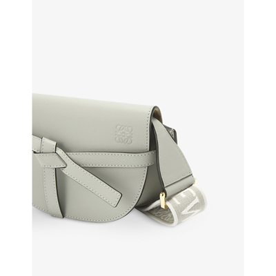 Shop Loewe Gate Leather Cross-body Bag In Ash Grey