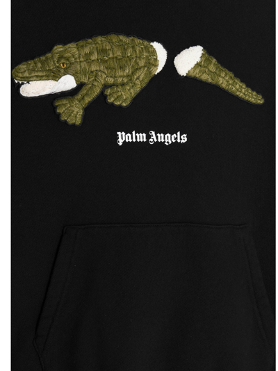Shop Palm Angels Croco Hoodie In Black