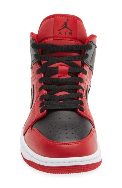 Shop Jordan Nike Air  1 Mid Sneaker In Red/ Black/ White