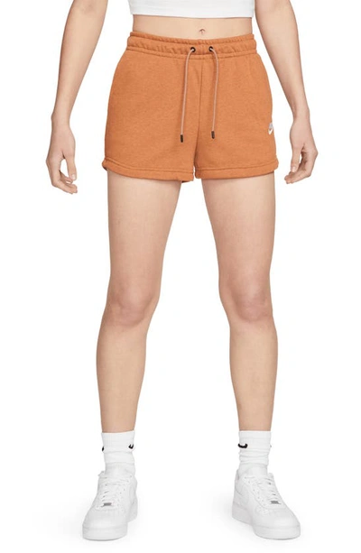 Shop Nike Essential Shorts In Mineral Clay/ Heather/ White