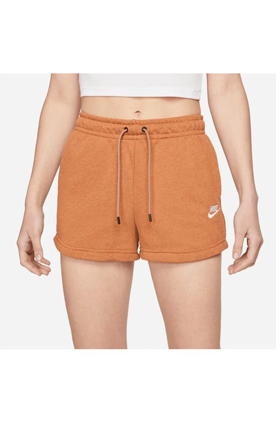 Shop Nike Essential Shorts In Mineral Clay/ Heather/ White