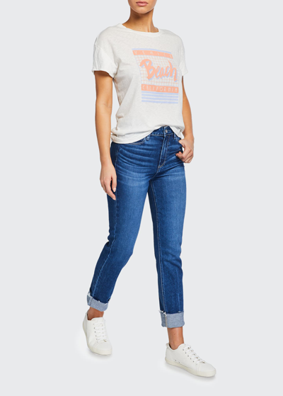 Shop Paige Skyline Cropped Skinny Jeans W/ Raw Hem In Gig