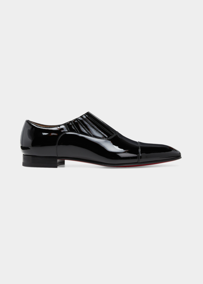 Shop Christian Louboutin Men's Greg On Patent Leather Loafers In Black