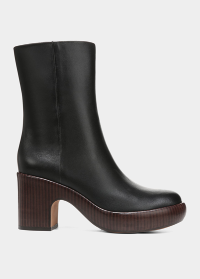 Shop Vince Nicco Leather Clog Booties In Black