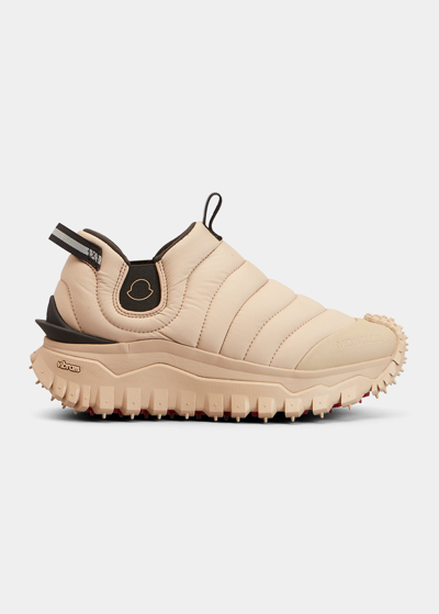 Shop Moncler Apres Trail Quilted Pull-on Sneakers In Camel
