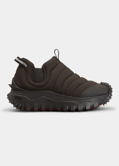 Shop Moncler Apres Trail Quilted Pull-on Sneakers In Black