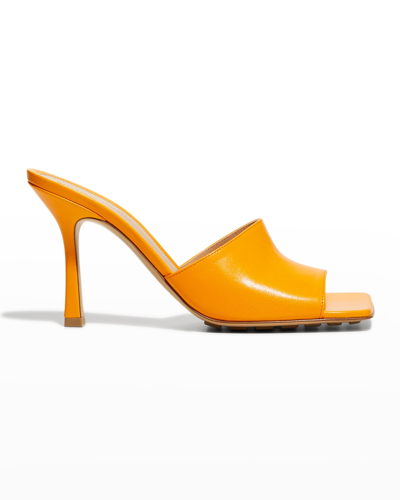 Shop Bottega Veneta Stretch Sandals In Tangerine