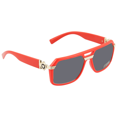 Shop Versace Dark Grey Aviator Mens Sunglasses Ve4399 530987 58 In Grey,red