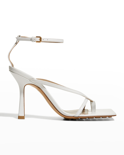 Shop Bottega Veneta Multi Strap Stretch High-heel Sandals In Optic White
