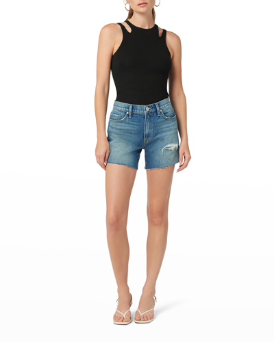 Shop Hudson Devon Distressed Slim Boyfriend Jean Shorts In Surf City