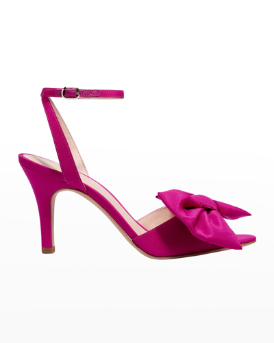KATE SPADE GLORIA SATIN BOW ANKLE-STRAP PUMPS 