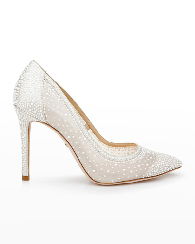 Shop Badgley Mischka Weslee Pearly Stud Pumps In Ivory