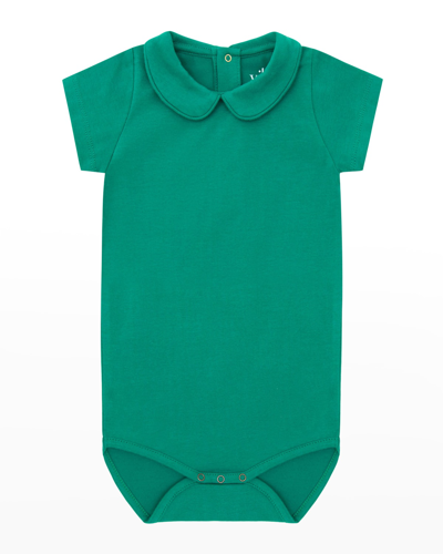 Shop Vild - House Of Little Kid's Short Sleeve Jersey Bodysuit In Emerald Green