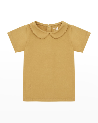 Shop Vild - House Of Little Kid's Woven Collared Shirt In Camel