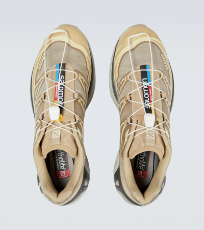 Shop Salomon Xt-6 Sneakers In Safari/magnet/vanilla Ice