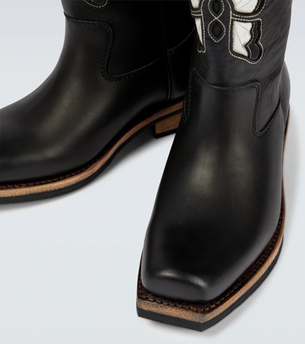 OUR LEGACY FLAT TOE BOOTブラックレザーフラットトーブーツ Our Legacy - Flat Toe Boot Black Leather