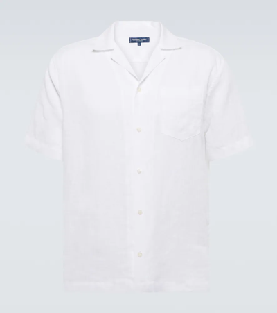 Shop Frescobol Carioca Angelo Linen Shirt In White