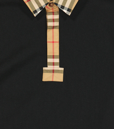 Shop Burberry Vintage Check Cotton Polo Shirt In Black