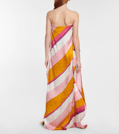 Shop Fendi Off-shoulder Maxi Dress In Multicolor