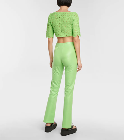 Rotate Birger Christensen Molikka Flared Leggings In Green Flash