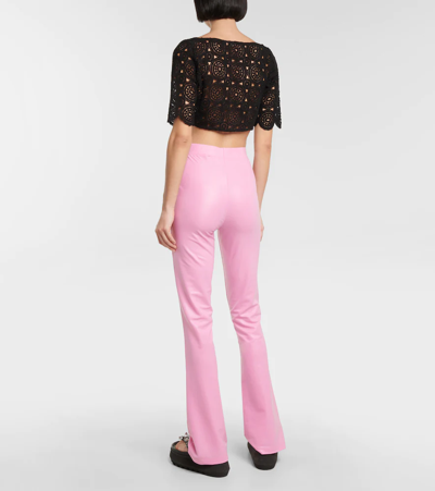 Rotate Birger Christensen Molikka Flared Leggings In Fuschia Pink