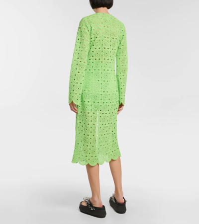 Shop Rotate Birger Christensen Kwamie Crochet Beach Cover-up In Green Flash