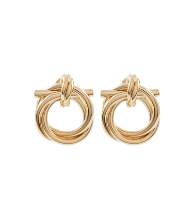 Ferragamo Gancini Twisted Hoop Earrings In Oro Giove