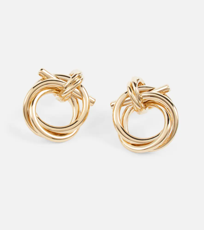 Ferragamo Gancini Twisted Hoop Earrings In Oro Giove