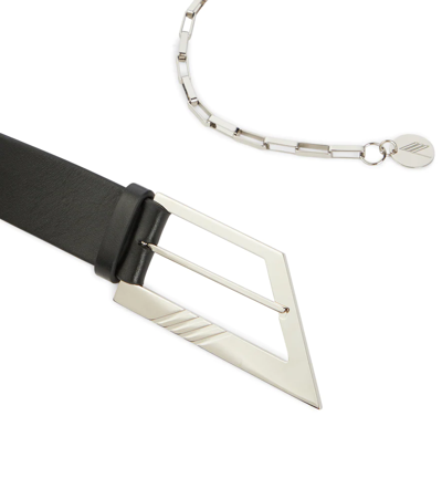 Shop Attico Chain Leather Belt In Black