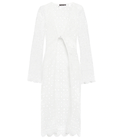 Shop Rotate Birger Christensen Kwamie Crochet Beach Cover-up In Bright White