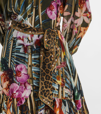 Shop Camilla Floral Embellished Silk Shirt Dress In Opassport To Para