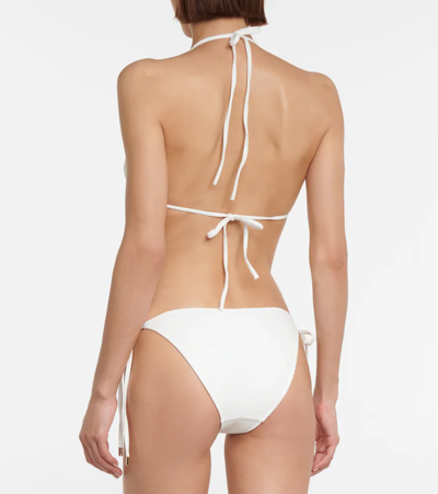 Melissa Odabash Triangle Bikini Top In Mazy White