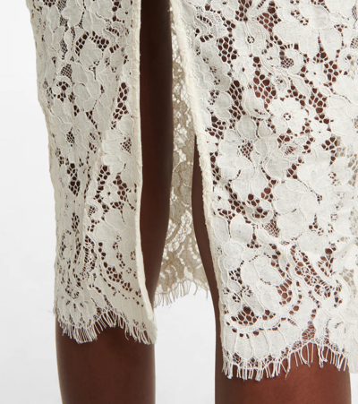 Shop Self-portrait Lace Midi Dress In Ivory