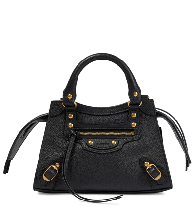 Shop Balenciaga Neo Classic Mini Leather Tote Bag In Black