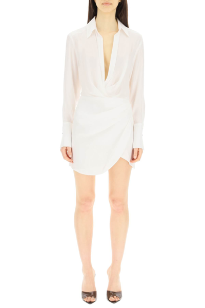 Shop Gauge81 'naha' Draped Mini Dress In White