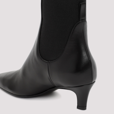 Shop Totême The Mid Heel Ankle Boots Shoes In Black