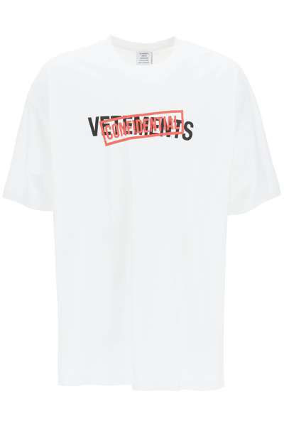 Shop Vetements Confidential Logo T-shirt In White