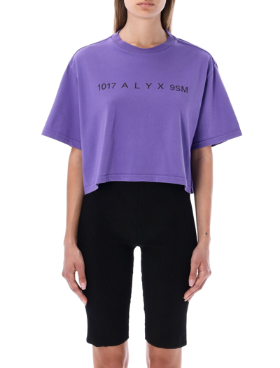 Shop Alyx Logo Cropped T-shirt In Purple