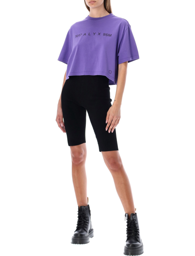 Shop Alyx Logo Cropped T-shirt In Purple