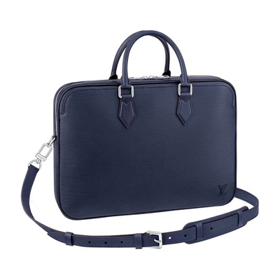 Louis Vuitton M54405 Dandy Briefcase Mm Epi Blue Marine men's