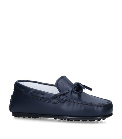 Shop Tod's Leather Nuove City Gommini Driving Shoes In Navy
