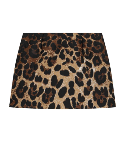 Shop Dolce & Gabbana Kids Leopard Print Skirt (2-6 Years) In Multi