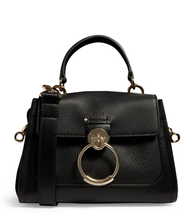 Shop Chloé Mini Leather Tess Day Bag In Black
