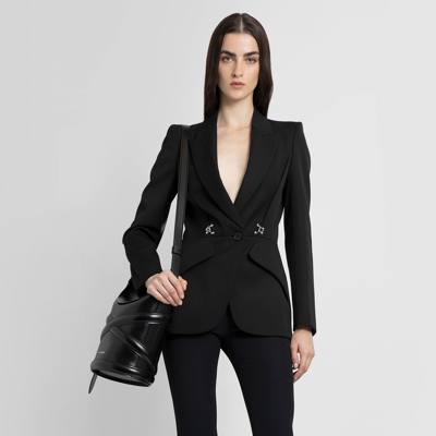 Shop Alexander Mcqueen Woman Black Blazers